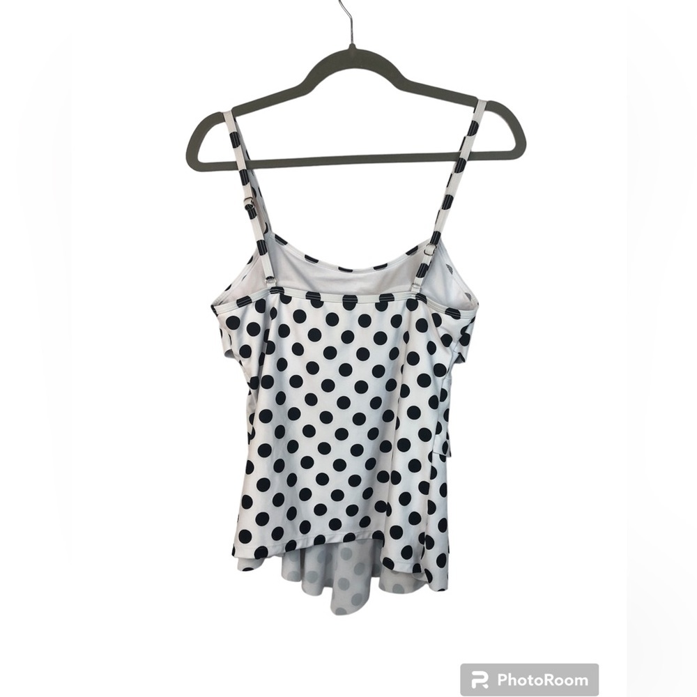Summer Mae Women’s Maternity Swim Top Polka Dot Adjustable Straps 3 Tier Ruffle - Picture 2 of 5